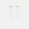 Aretes con lazo de perlas
