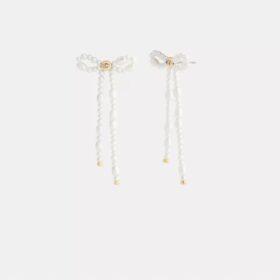 Aretes con lazo de perlas