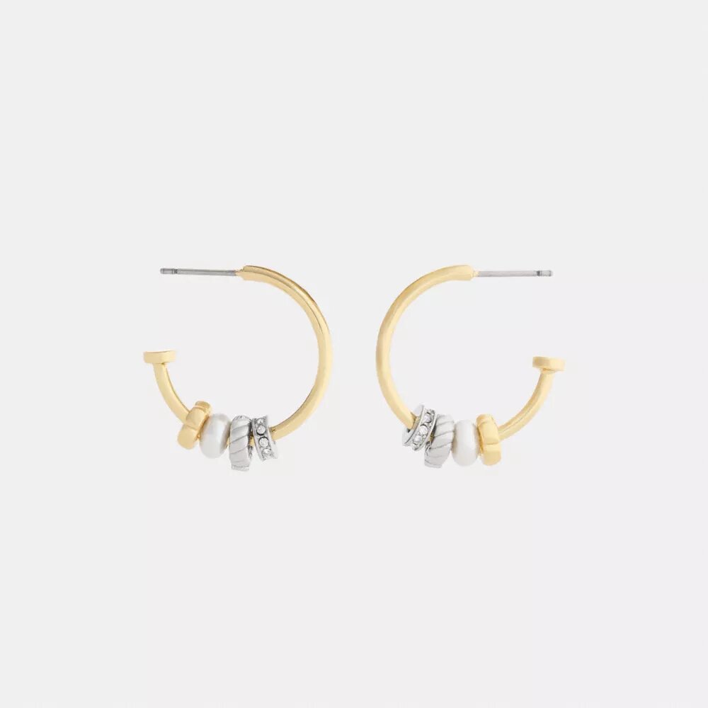 Aretes de aro con rondelles mixtas