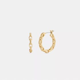 Aretes de aro pequeño con eslabones en forma de C
