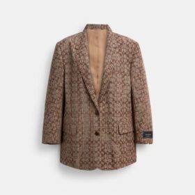 Blazer de un solo pecho con diseño de cuadros «Signature C»