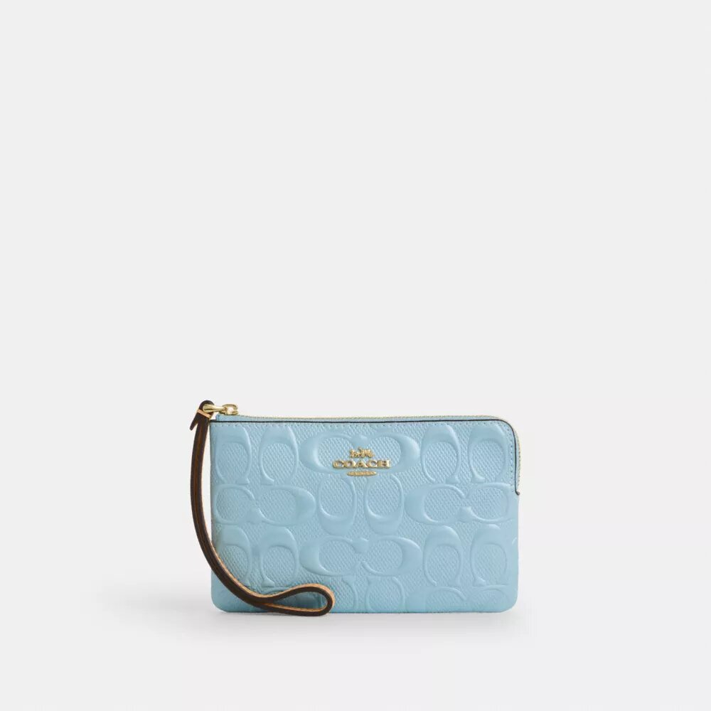 Bolsa de pulsera con cremallera en las esquinas en cuero exclusivo