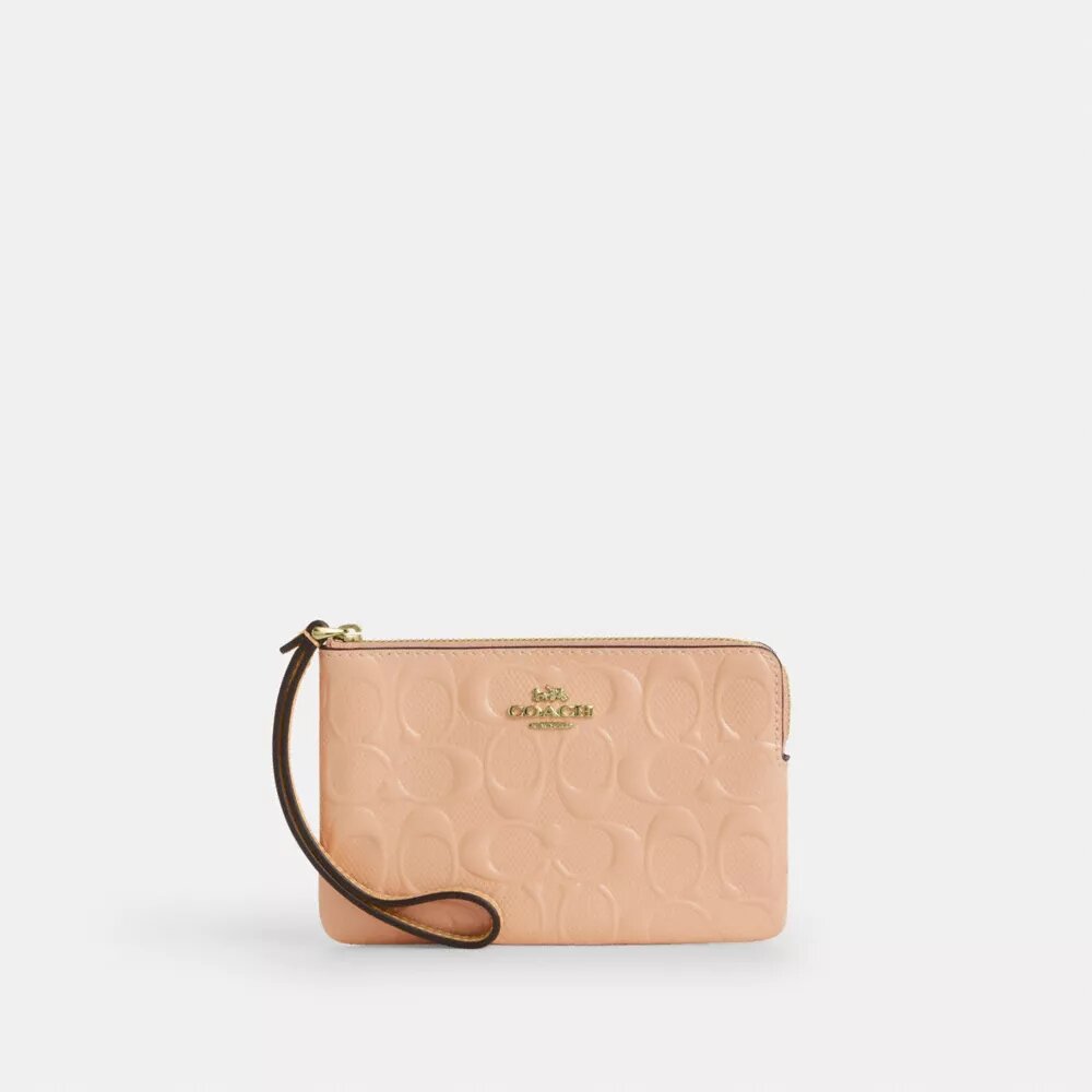 Bolsa de pulsera con cremallera en las esquinas en cuero exclusivo