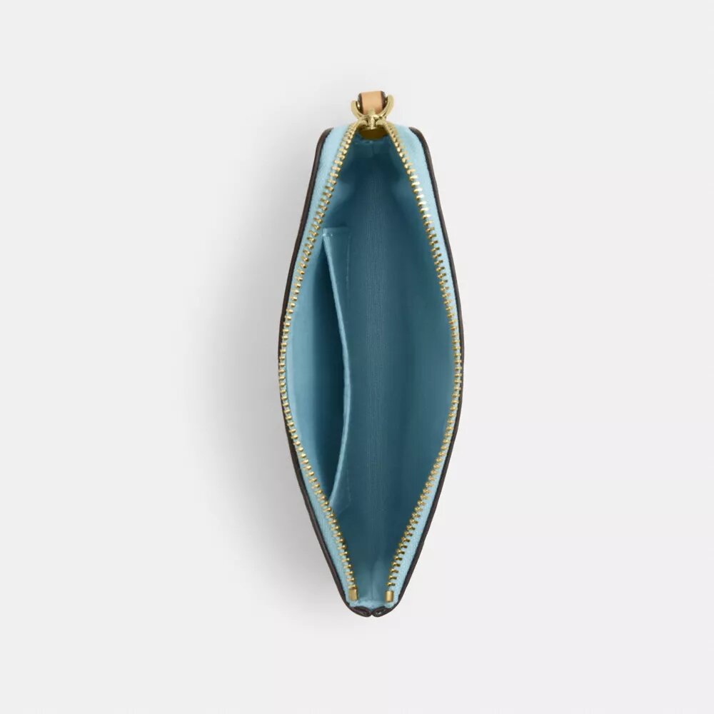 Bolsa de pulsera con cremallera en las esquinas en cuero exclusivo