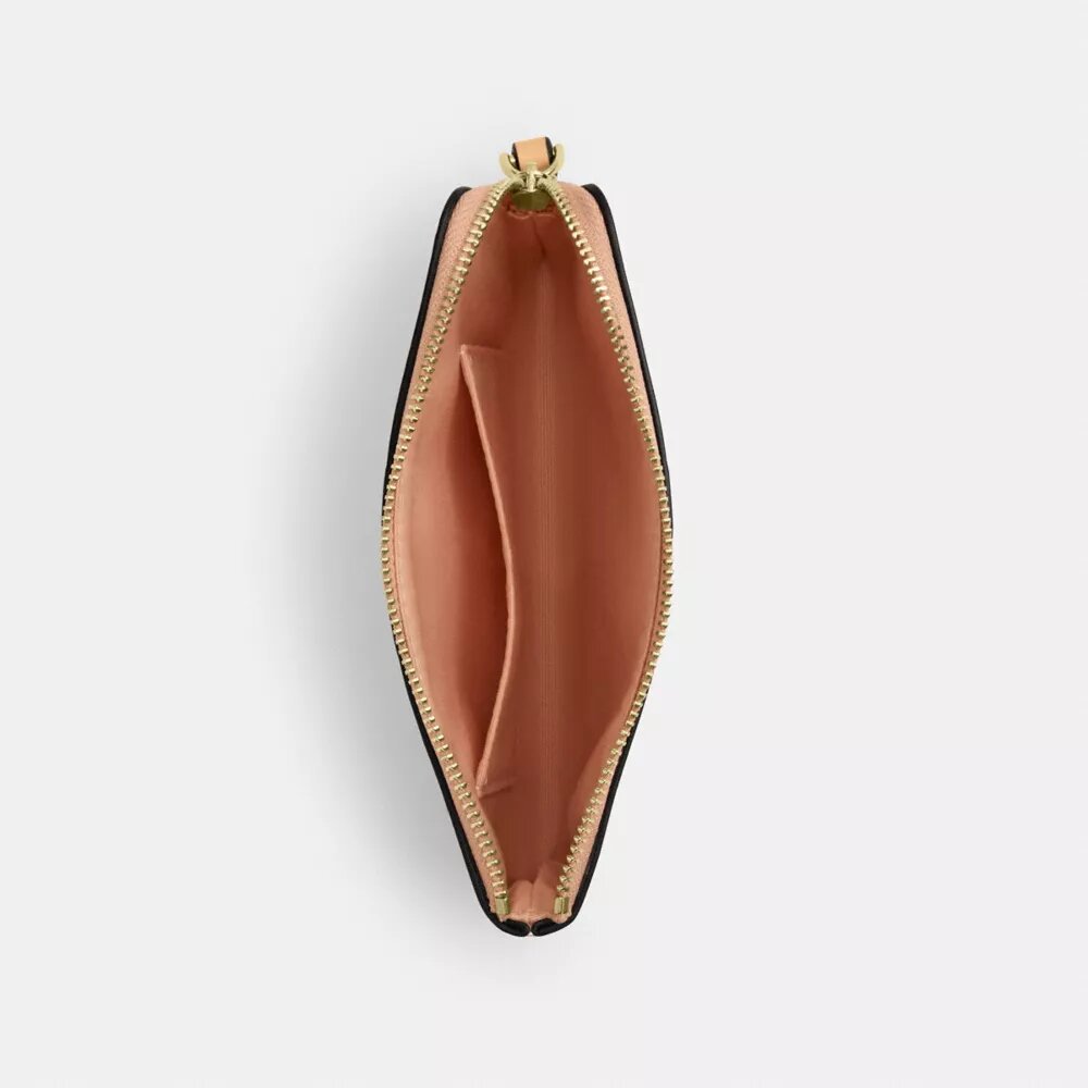 Bolsa de pulsera con cremallera en las esquinas en cuero exclusivo