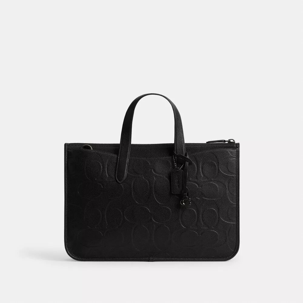 Bolsa de trabajo Isaac en cuero Signature Maxi