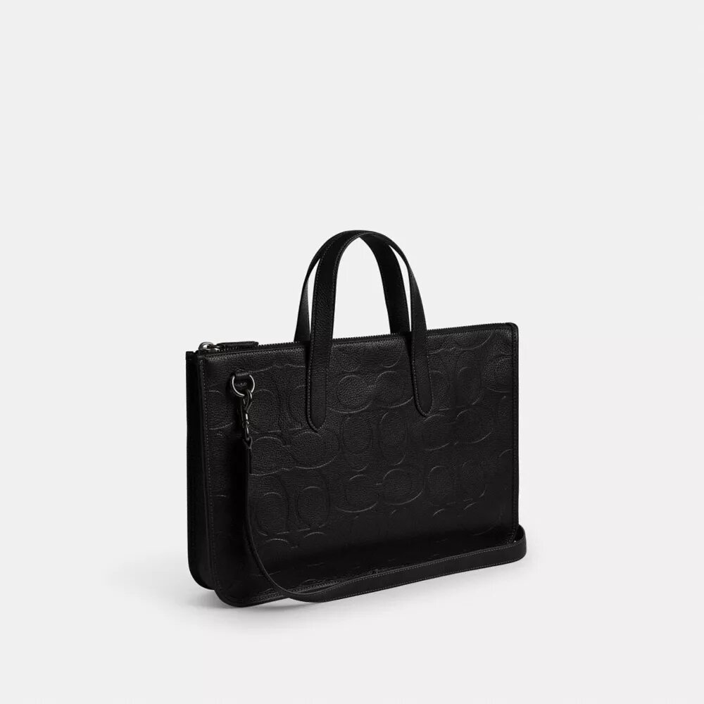 Bolsa de trabajo Isaac en cuero Signature Maxi