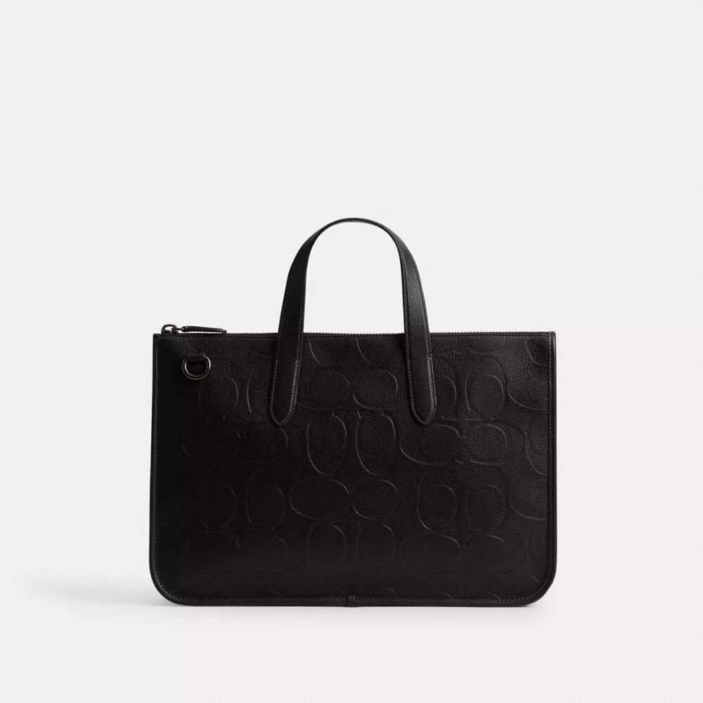 Bolsa de trabajo Isaac en cuero Signature Maxi