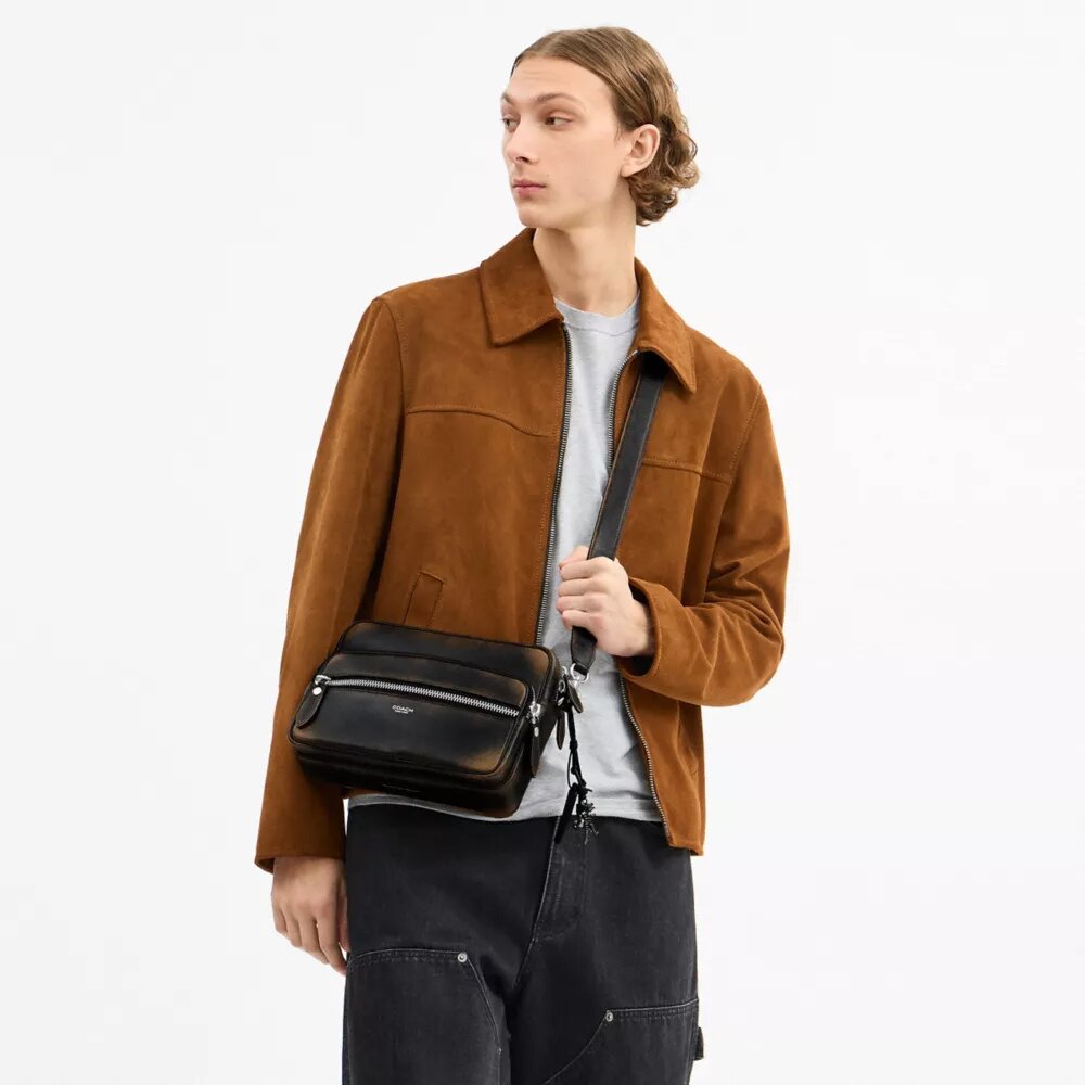 Bolso bandolera Dakota en cuero desgastado