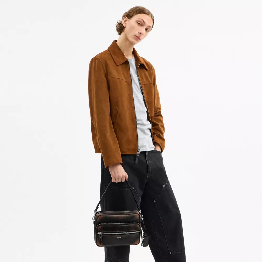 Bolso bandolera Dakota en cuero desgastado