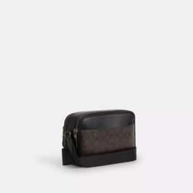 Bolso bandolera Graham en Signature Canvas con rayas universitarias