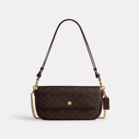 Bolso Brook con solapa y cadena en Signature Canvas