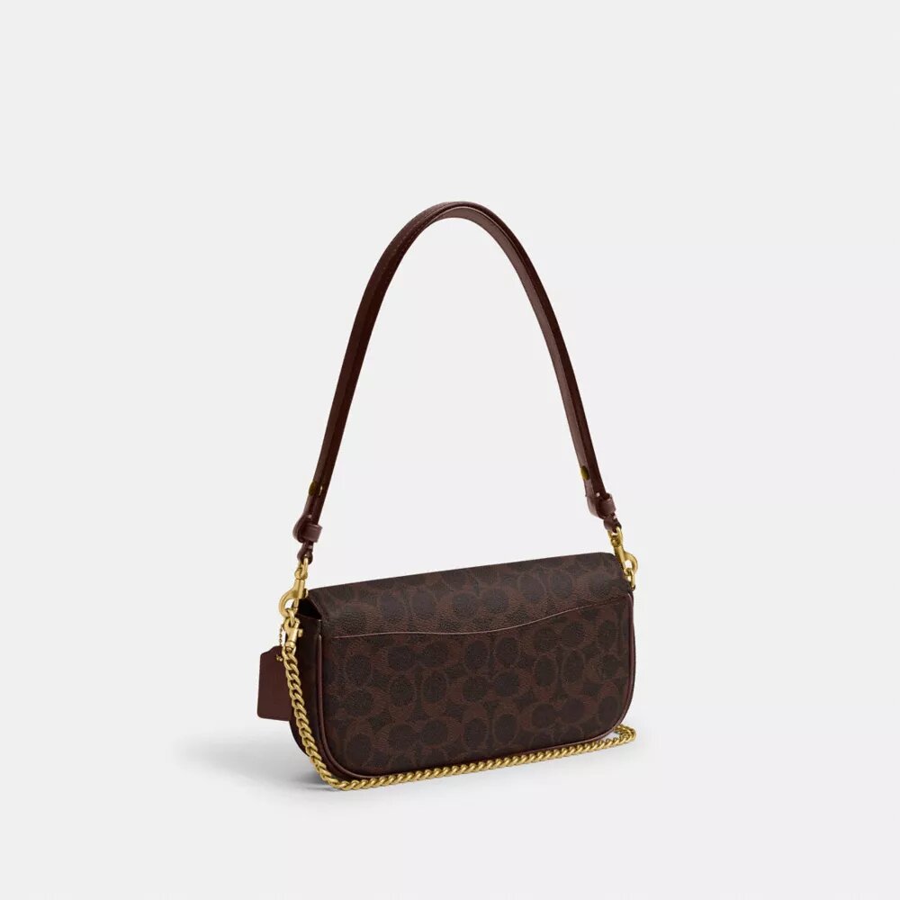 Bolso Brook con solapa y cadena en Signature Canvas