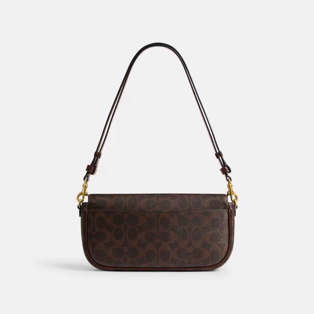 Bolso Brook con solapa y cadena en Signature Canvas