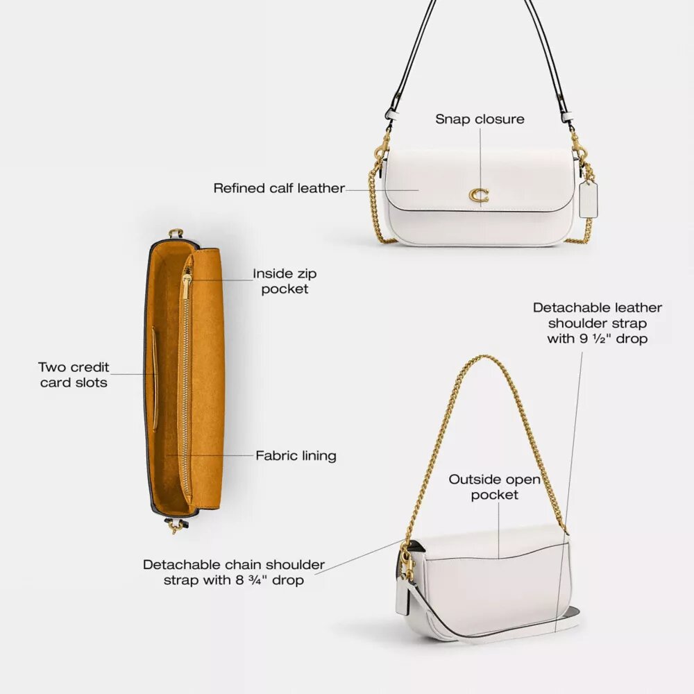 Bolso de cadena con solapa Brooke