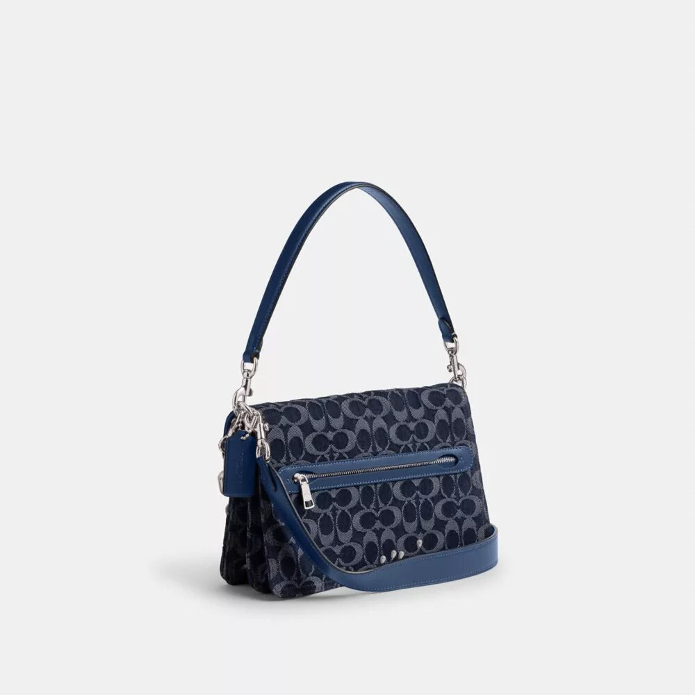 Bolso de hombro «Chain Tabby» en denim emblemático