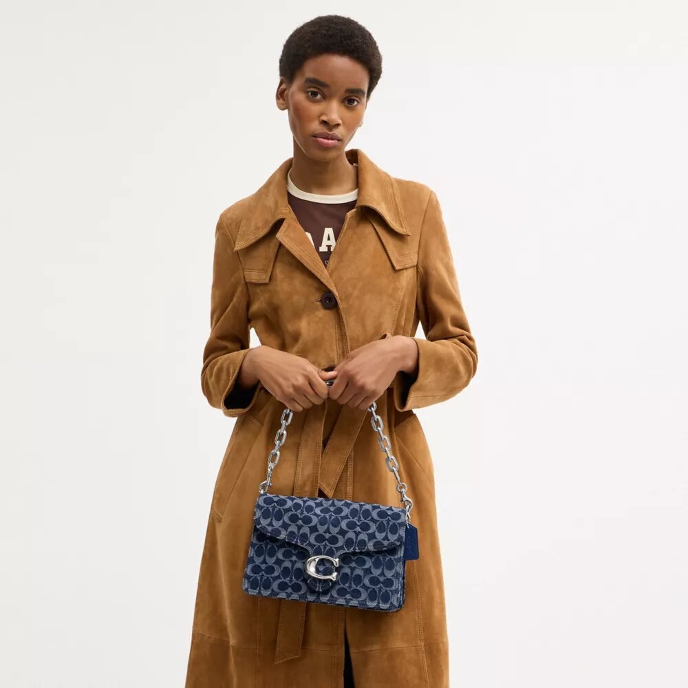 Bolso de hombro «Chain Tabby» en denim emblemático