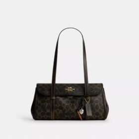Bolso de hombro con solapa Bridget en Signature Canvas con Charms