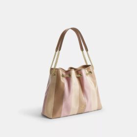 Bolso de hombro Evelyn con patchwork a rayas
