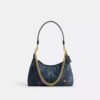 Bolso de hombro Juliet de 25 en denim de algodón regenerativo con acolchado
