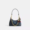 Bolso de hombro Juliet de 25 en denim de algodón regenerativo con acolchado