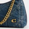Bolso de hombro Juliet de 25 en denim de algodón regenerativo con acolchado