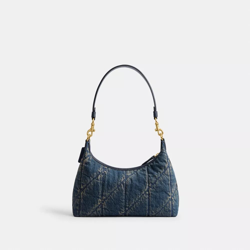 Bolso de hombro Juliet de 25 en denim de algodón regenerativo con acolchado