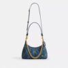 Bolso de hombro Juliet de 25 en denim de algodón regenerativo con acolchado
