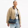 Bolso de hombro Juliet de 25 en denim de algodón regenerativo con acolchado