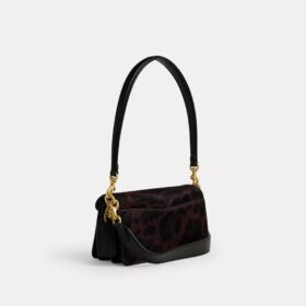 Bolso de hombro Tabby de 20 in de piel de becerro con estampado de leopardo