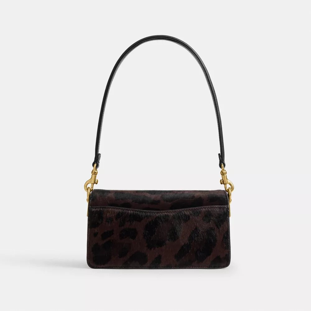Bolso de hombro Tabby de 20 in de piel de becerro con estampado de leopardo
