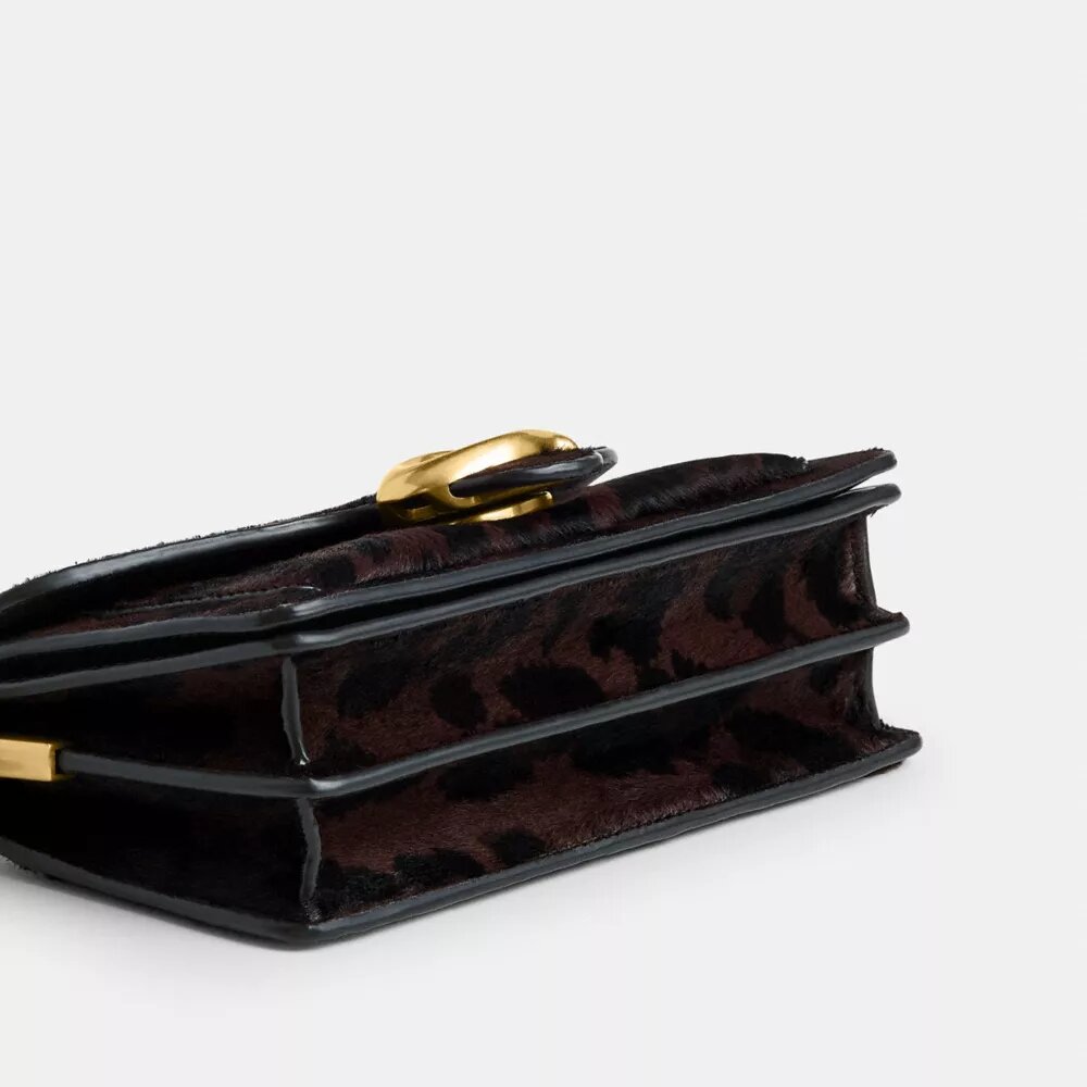 Bolso de hombro Tabby de 20 in de piel de becerro con estampado de leopardo
