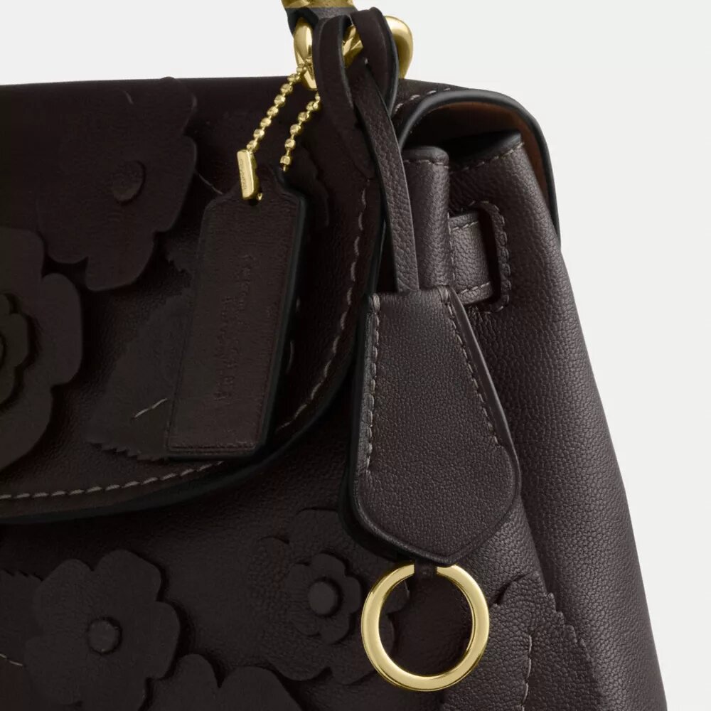 Bolso Emory con asa superior y apliques florales