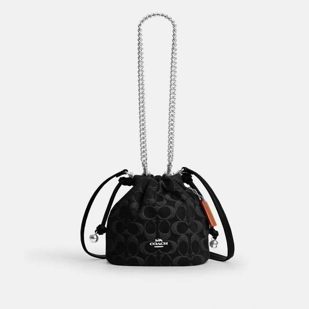 Bolso Faye Mini con cordón en denim exclusivo