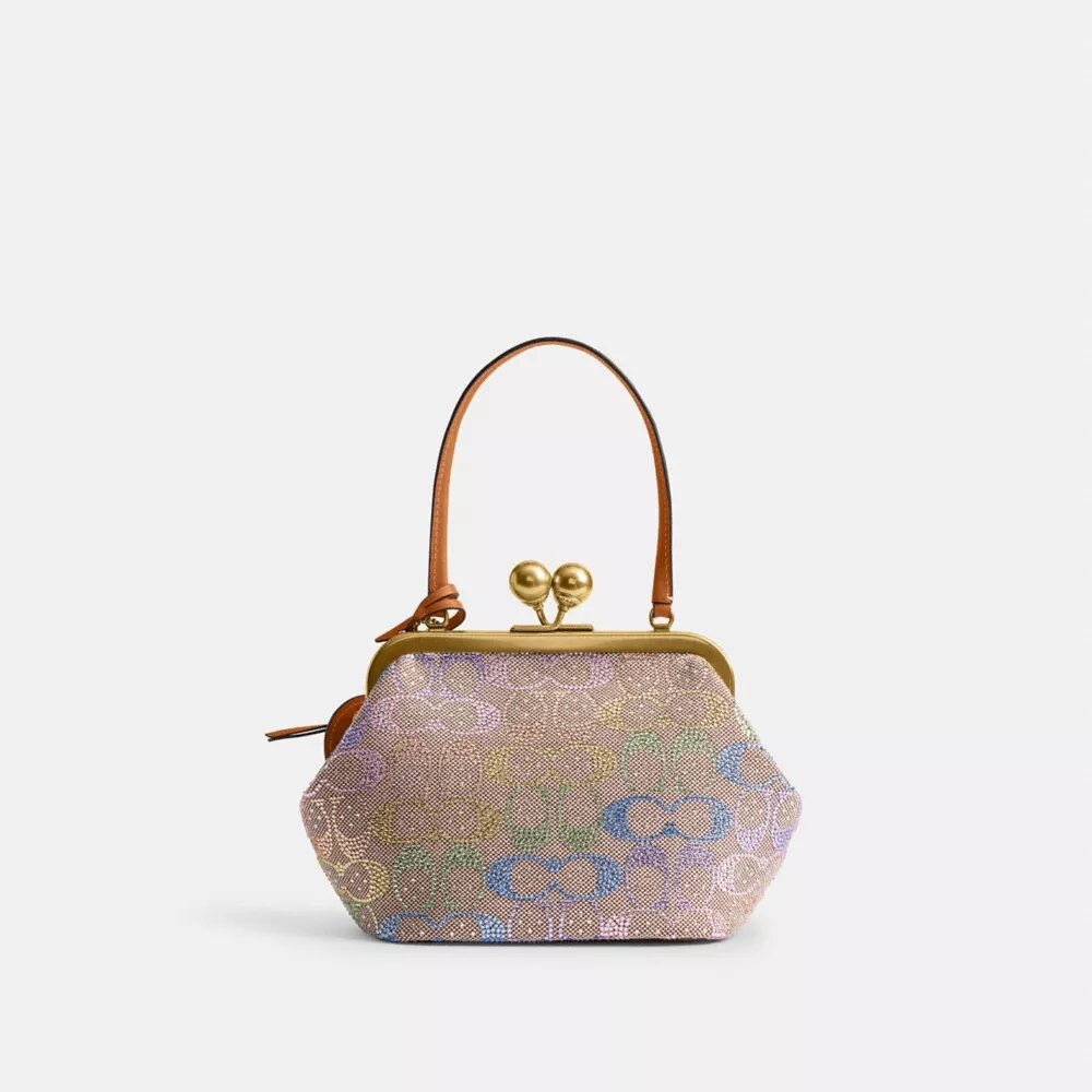 Bolso Kisslock Frame de 16 en jacquard Crystal Signature