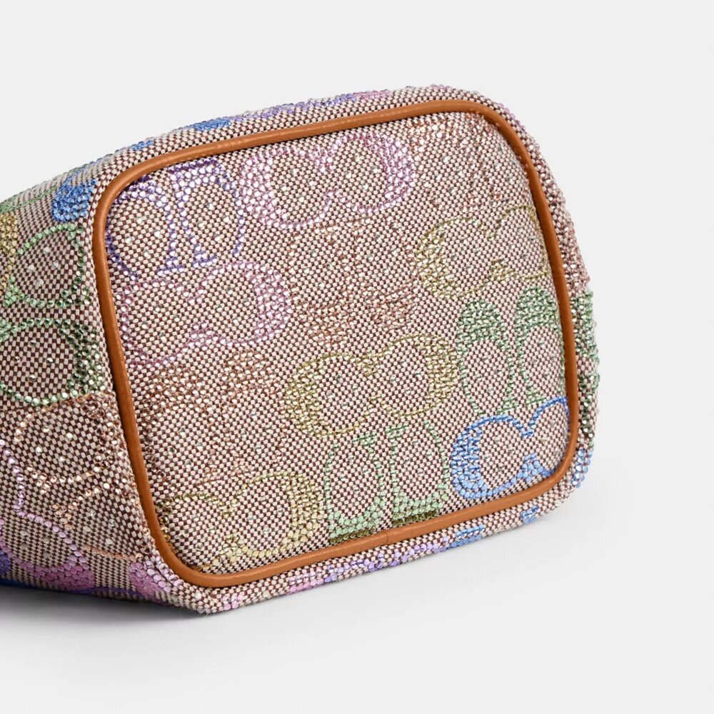 Bolso Kisslock Frame de 16 en jacquard Crystal Signature