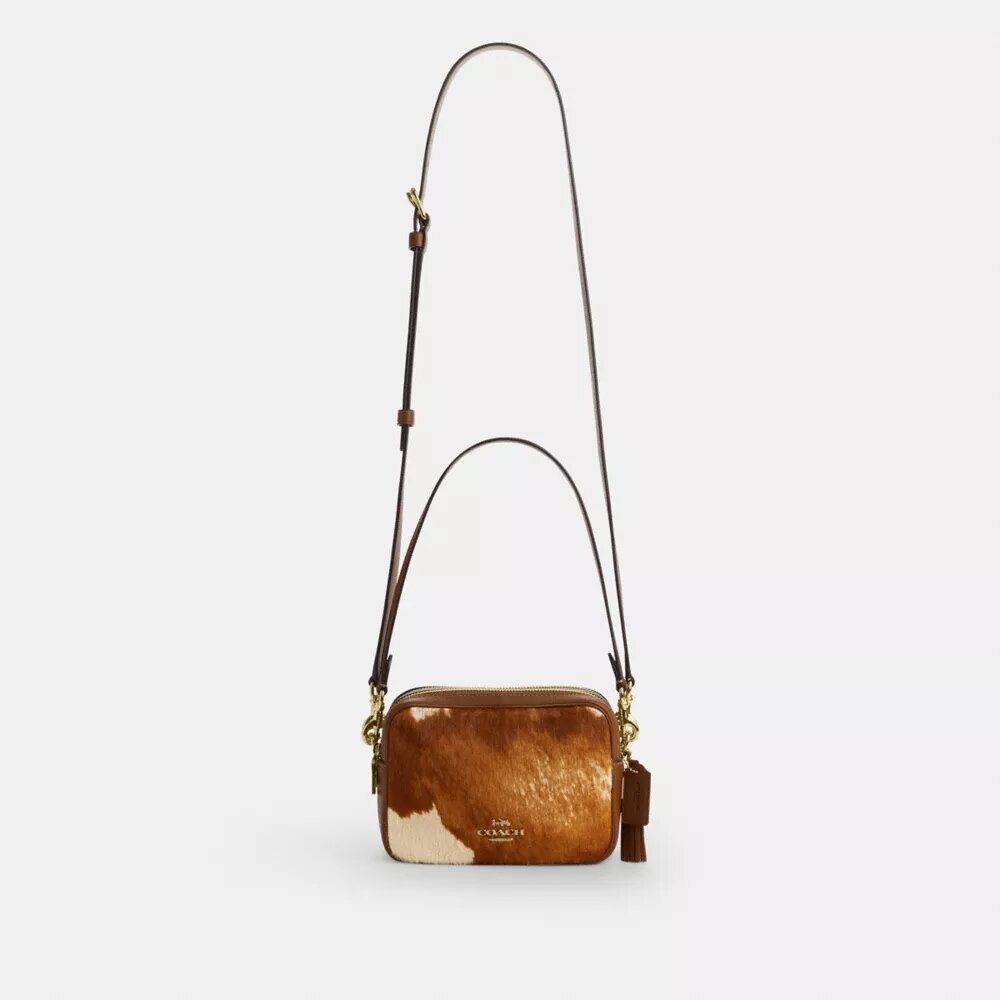 Bolso mini Carey de bandolera en piel de ternero con estampado de vaca