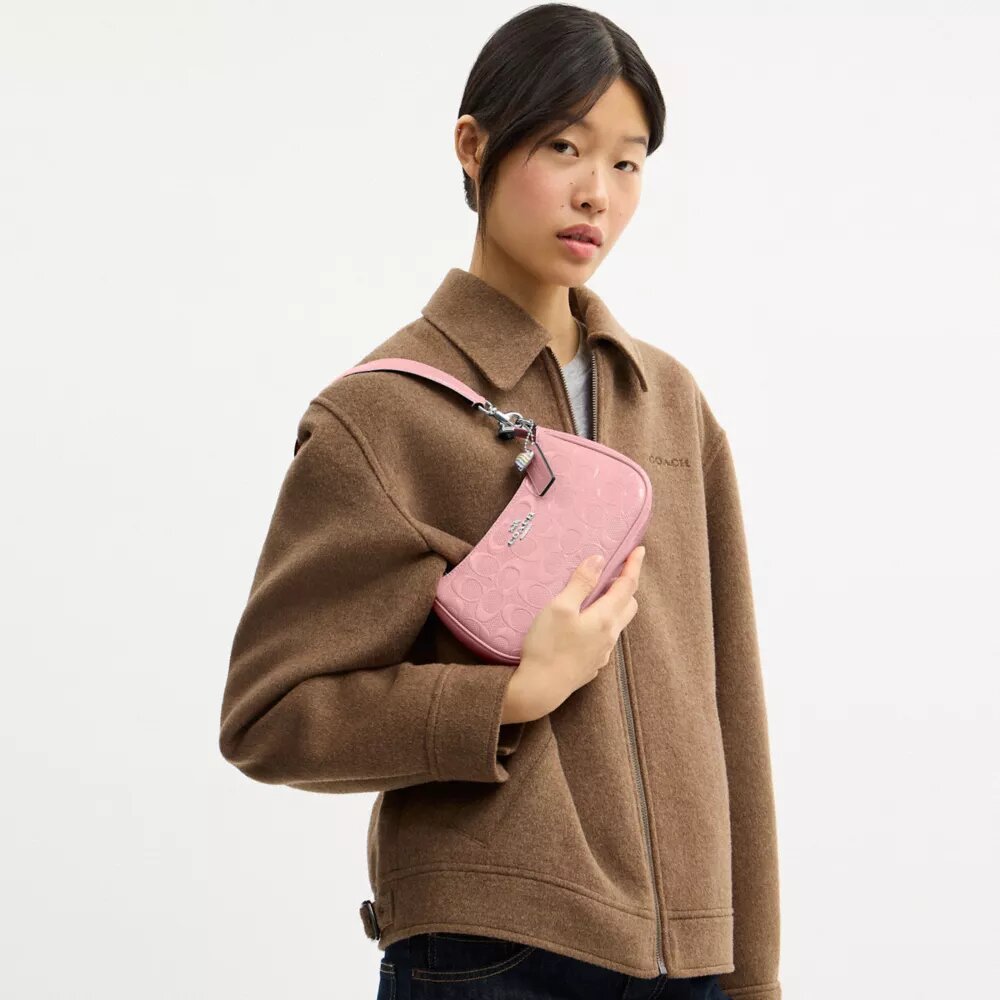 Bolso mini cruzado Teri en cuero exclusivo con diamante en forma de corazón