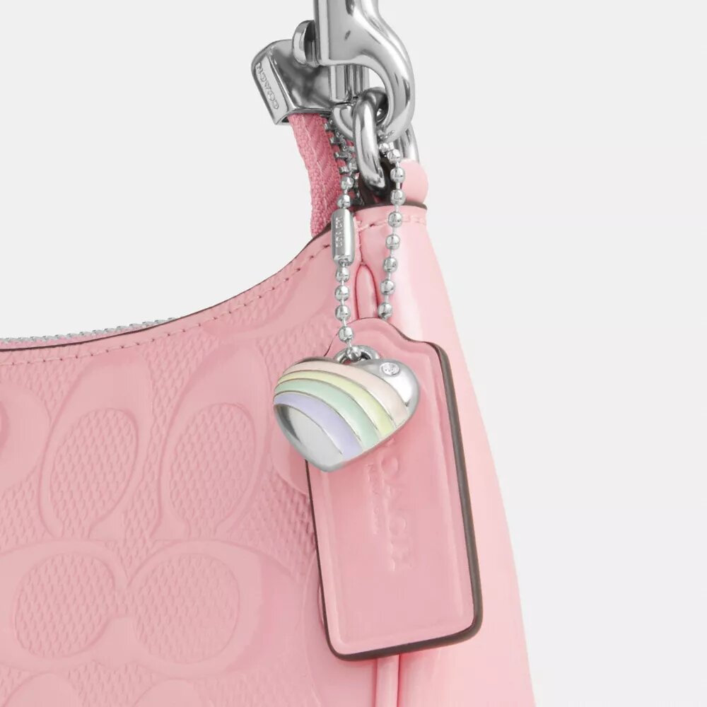 Bolso mini cruzado Teri en cuero exclusivo con diamante en forma de corazón