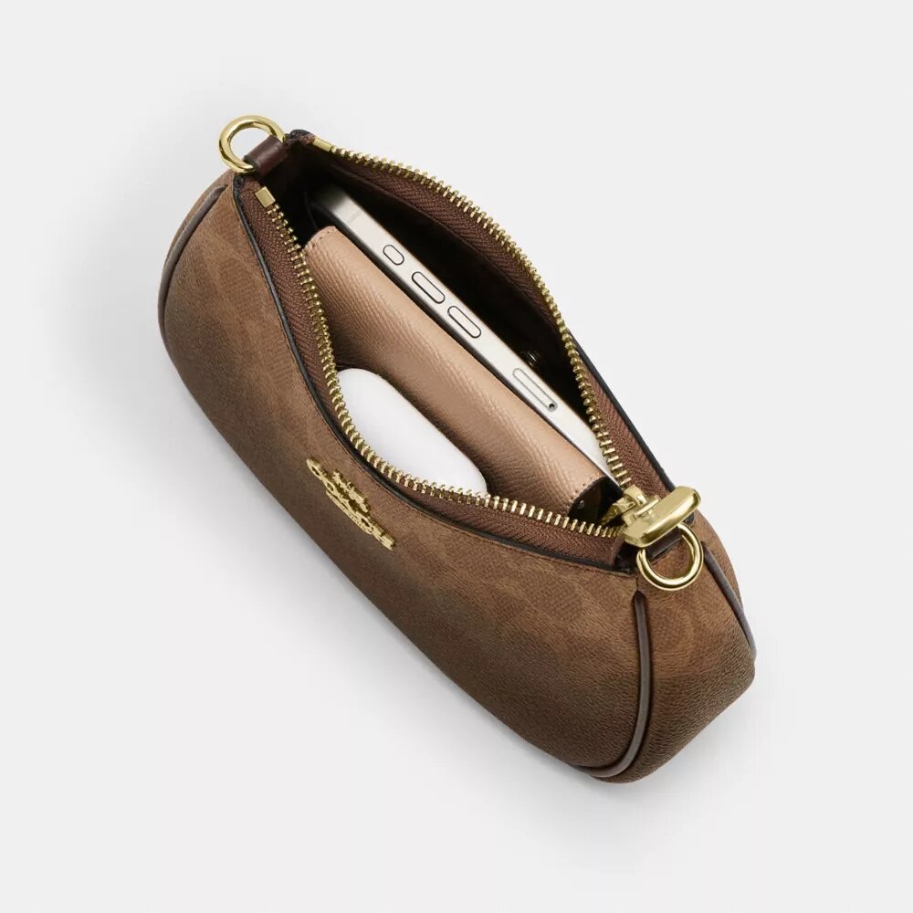 Bolso mini cruzado Teri en lona Signature Canvas