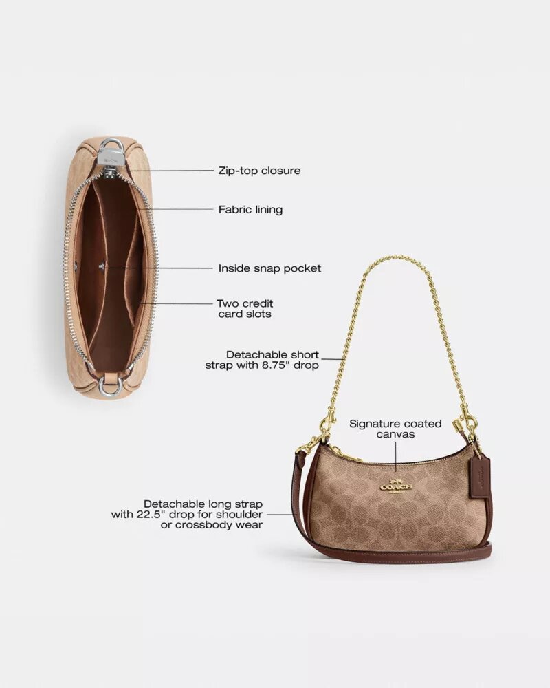Bolso mini cruzado Teri en Signature Canvas