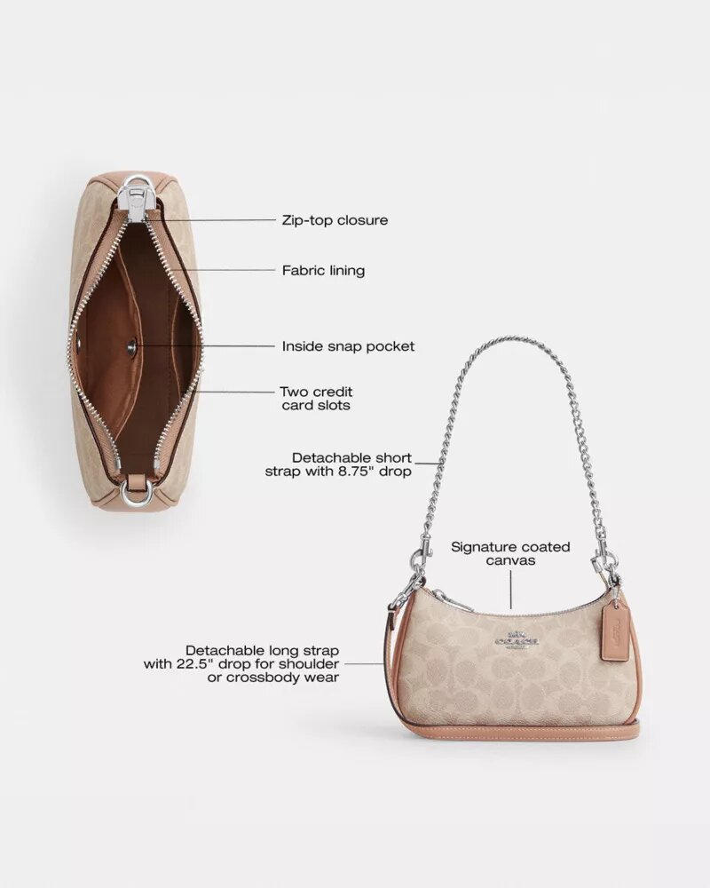 Bolso mini cruzado Teri en Signature Canvas