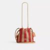 Bolso mini Faye con cordón y rayas