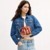 Bolso mini Faye con cordón y rayas