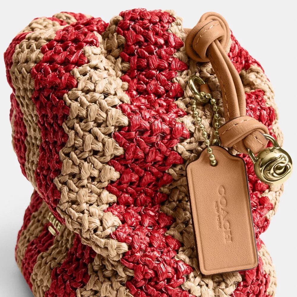 Bolso mini Faye con cordón y rayas
