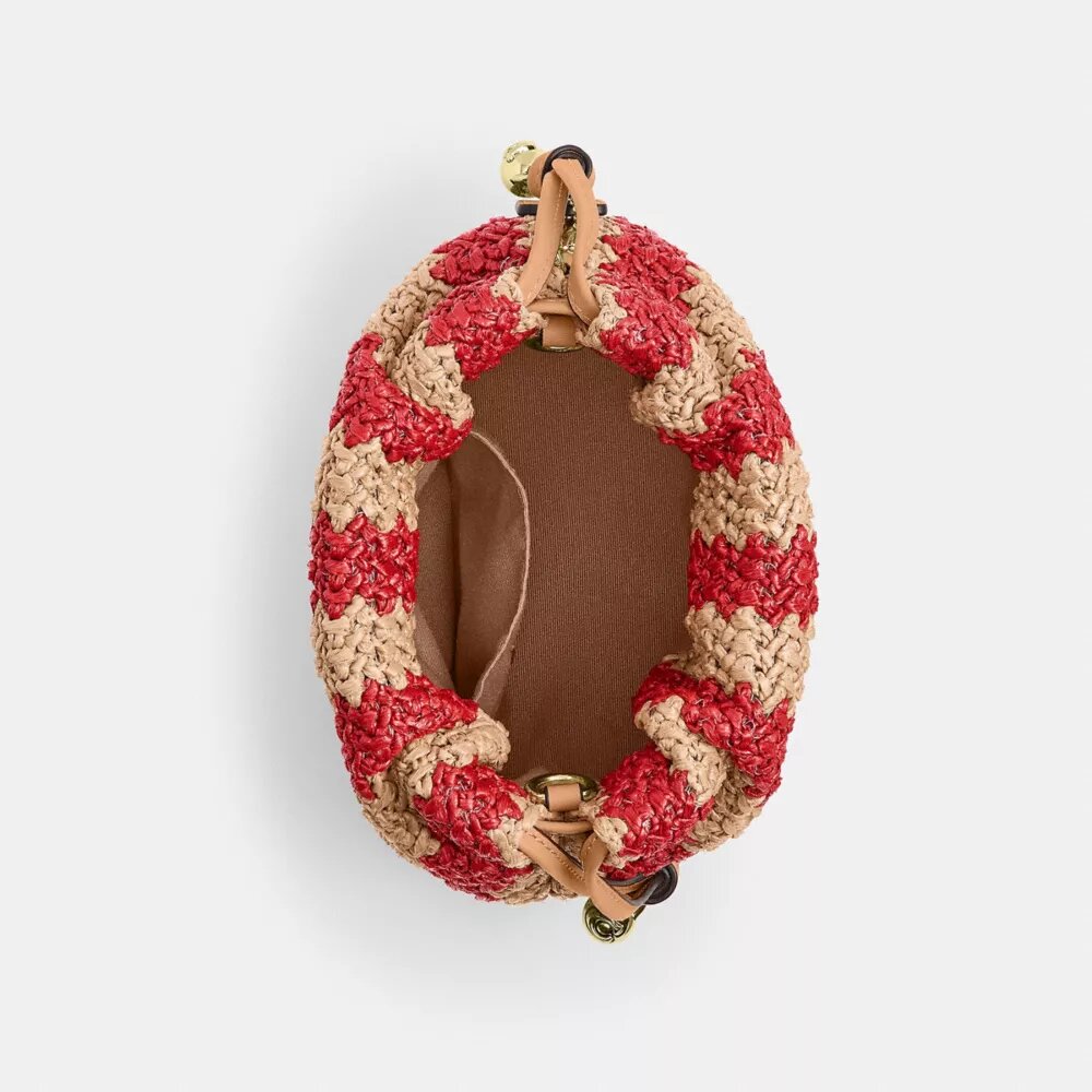 Bolso mini Faye con cordón y rayas