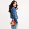 Bolso mini Faye con cordón y rayas
