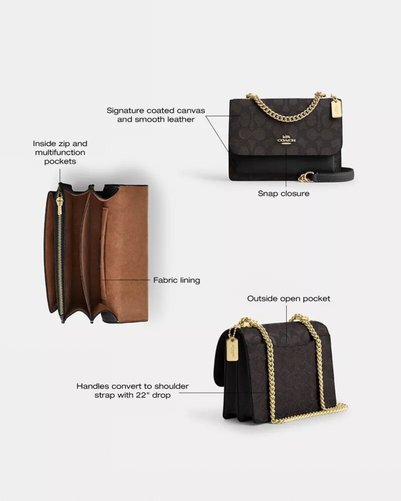 Bolso mini Klare de bandolera en Signature Canvas