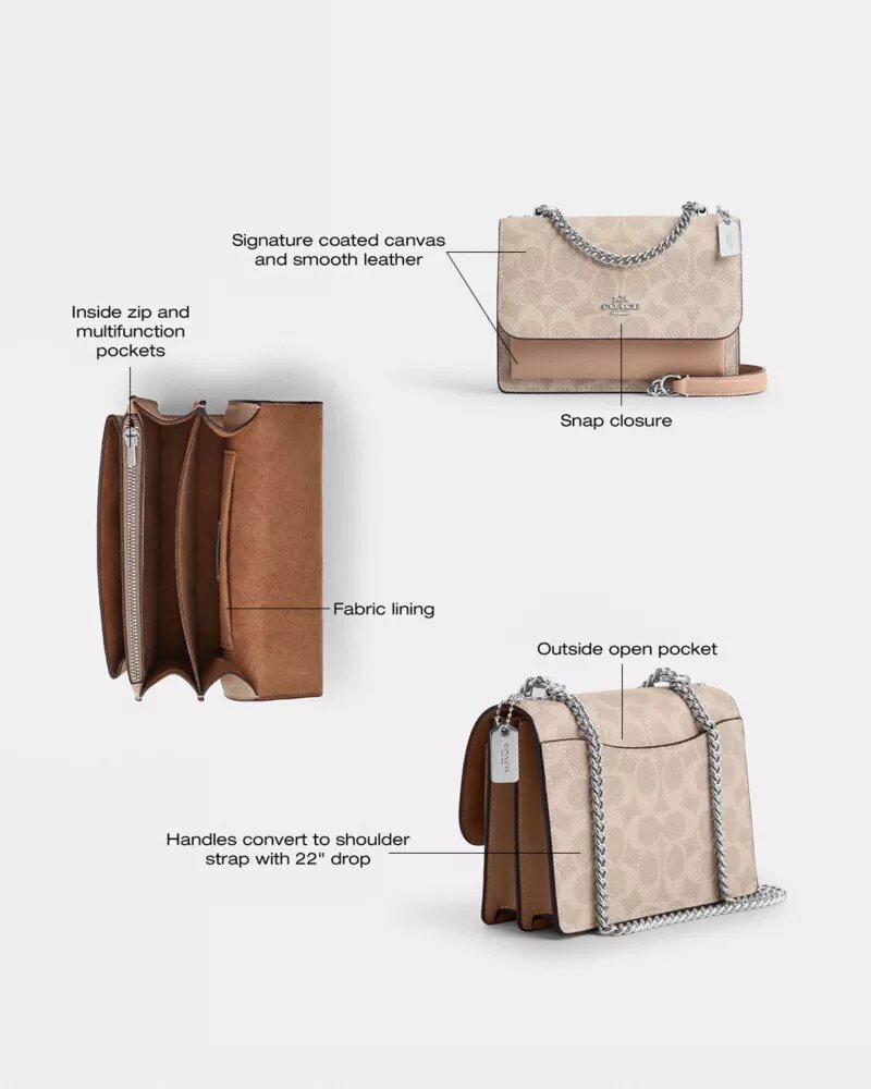 Bolso mini Klare de bandolera en Signature Canvas