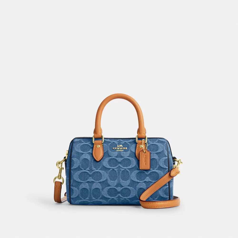 Bolso mini Rowan de bandolera en denim característico